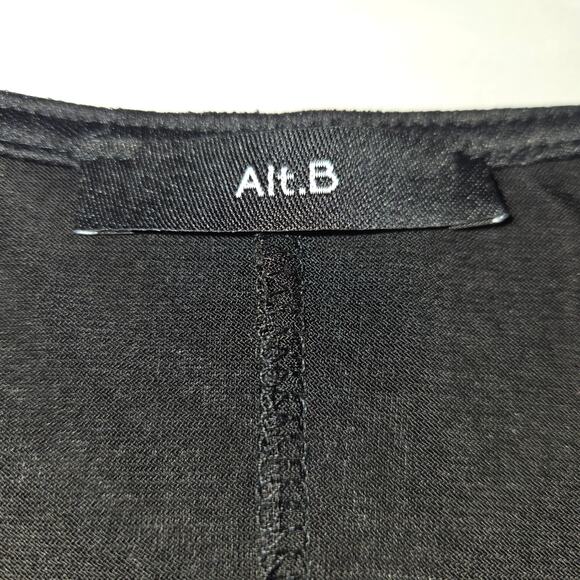 Alt B Womens Small Peplum Top Metallic Lace Romantic Soft Glam Dark Feminine - Picture 2 of 11